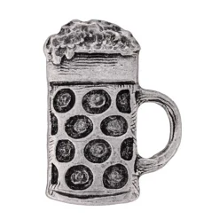 Anstecker Bierkrug Altsilber