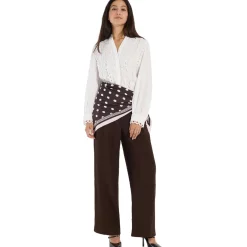 Bluse mit spitzenbesatz