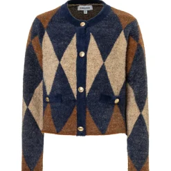 Cardigan mit rhomben-muster