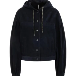Cordjacke mit kapuze