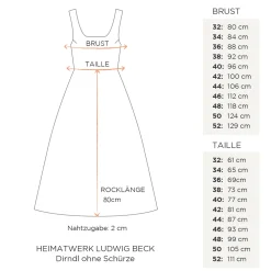 Dirndl ohne Schürze 80cm