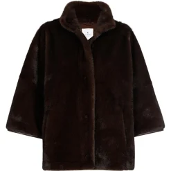Fake Fur Mantel Moos
