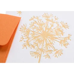 Grußkarte - Pusteblume - orange
