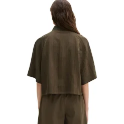 Kurzarm-crinkle-bluse relaxed