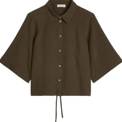 Kurzarm-crinkle-bluse relaxed