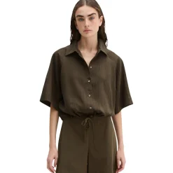 Kurzarm-crinkle-bluse relaxed