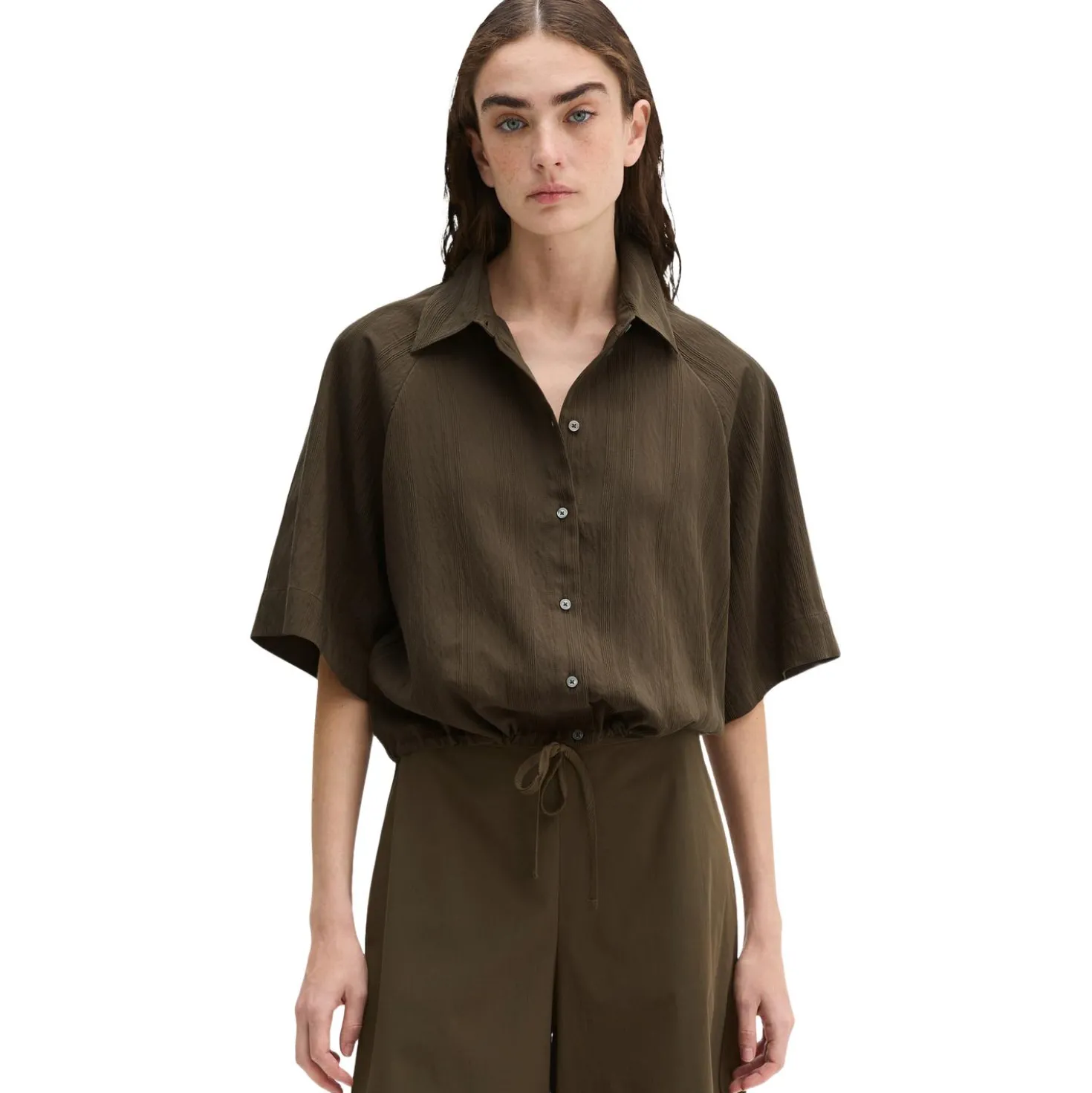 Kurzarm-crinkle-bluse relaxed