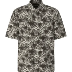 Kurzarmhemd mit Palmblatt-Print