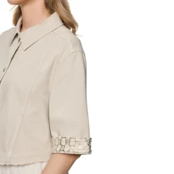 Kurze denim-bluse