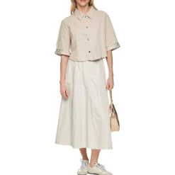 Kurze denim-bluse