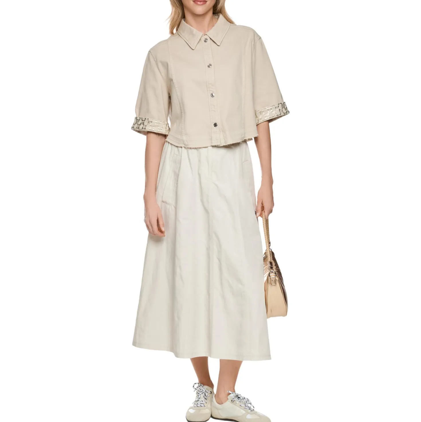 Kurze denim-bluse