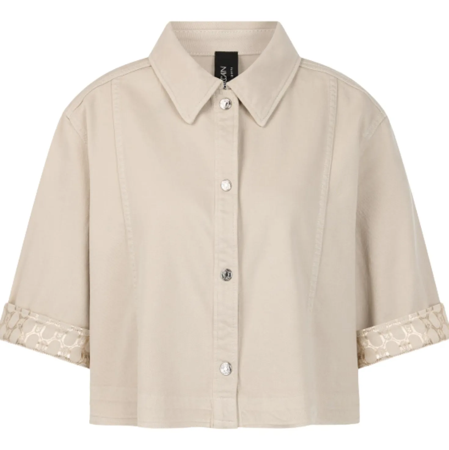 Kurze denim-bluse