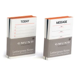 Letterpress Notes Set Neon orange/blau