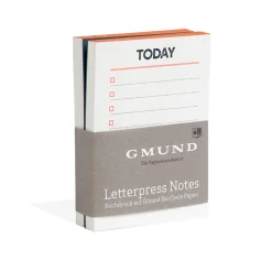 Letterpress Notes Set Neon orange/blau