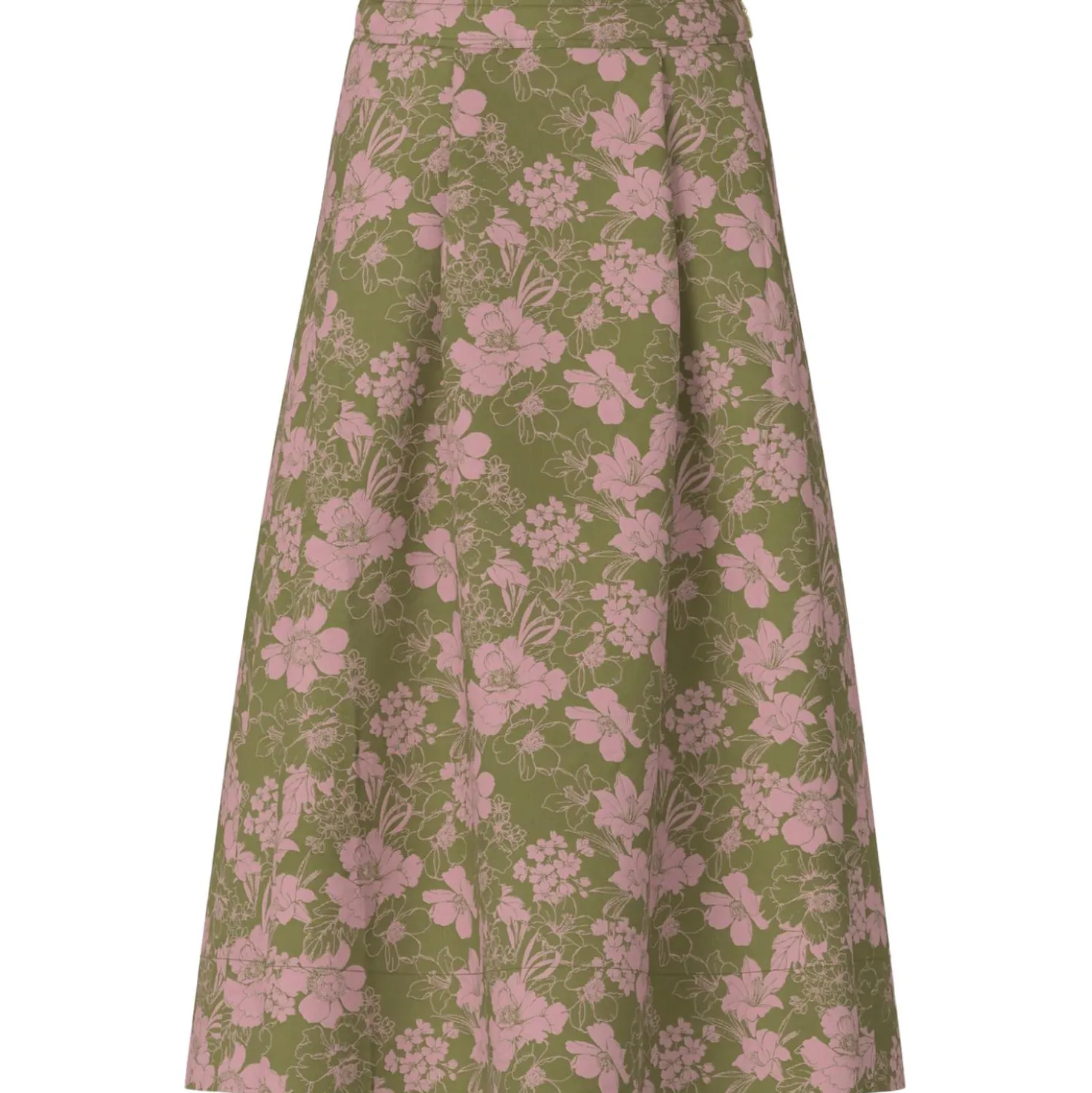 Midirock mit floralem Print