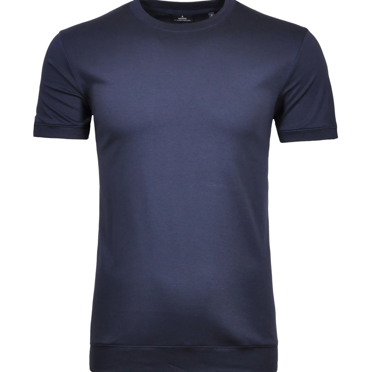 Pima t-shirt rundhals mit bündchen