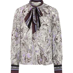 Schluppenbluse mit print