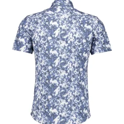Softknit-hemd mit print, kurzarm