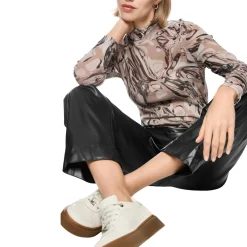 Superstretch-shirt mit magma-print