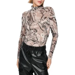 Superstretch-shirt mit magma-print