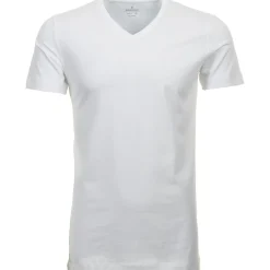 2 t-shirt doppelpack bodyfit mit v-ausschnitt