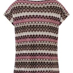 T-shirt mit wellen-dessin